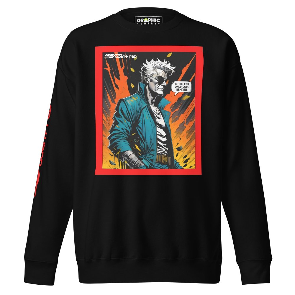 Unisex Premium Sweatshirt - Agent Red Cyberpunk Series v.65 — GRAPHIC T-SHIRTS