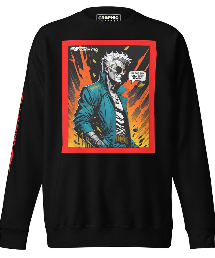 Unisex Premium Sweatshirt - Agent Red Cyberpunk Series v.65 | Sweatshirt | Buy Online | GRAPHIC T-SHIRTS