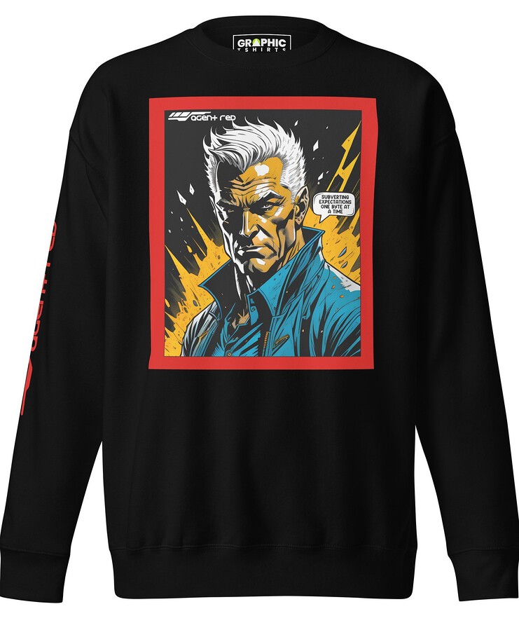 Unisex Premium Sweatshirt - Agent Red Cyberpunk Series v.64 | Sweatshirt | Buy Online | GRAPHIC T-SHIRTS