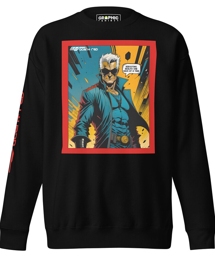 Unisex Premium Sweatshirt - Agent Red Cyberpunk Series v.63 | Sweatshirt | Buy Online | GRAPHIC T-SHIRTS