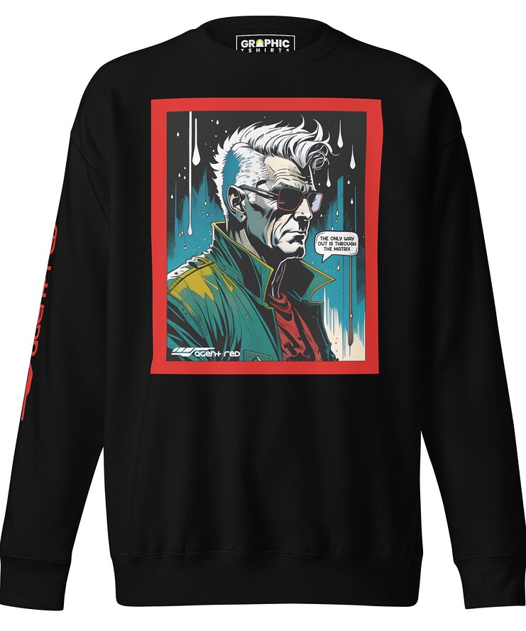 Unisex Premium Sweatshirt - Agent Red Cyberpunk Series v.62 | Sweatshirt | Buy Online | GRAPHIC T-SHIRTS