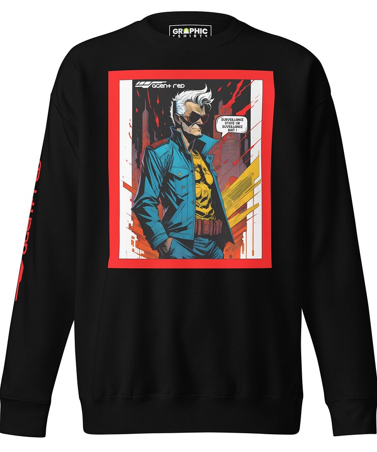 Unisex Premium Sweatshirt - Agent Red Cyberpunk Series v.61 | Sweatshirt | Buy Online | GRAPHIC T-SHIRTS
