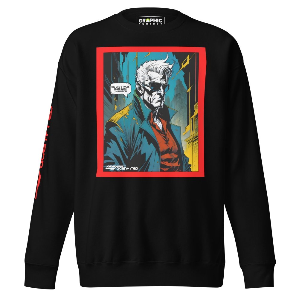 Unisex Premium Sweatshirt - Agent Red Cyberpunk Series v.59 — GRAPHIC T-SHIRTS