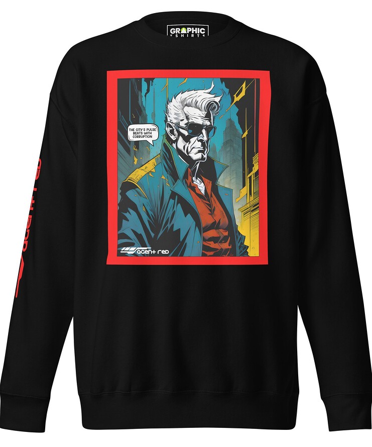 Unisex Premium Sweatshirt - Agent Red Cyberpunk Series v.59 | Sweatshirt | Buy Online | GRAPHIC T-SHIRTS