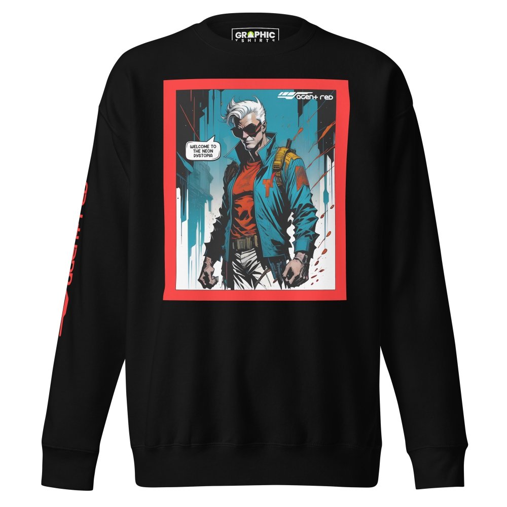 Unisex Premium Sweatshirt - Agent Red Cyberpunk Series v.58 — GRAPHIC T-SHIRTS