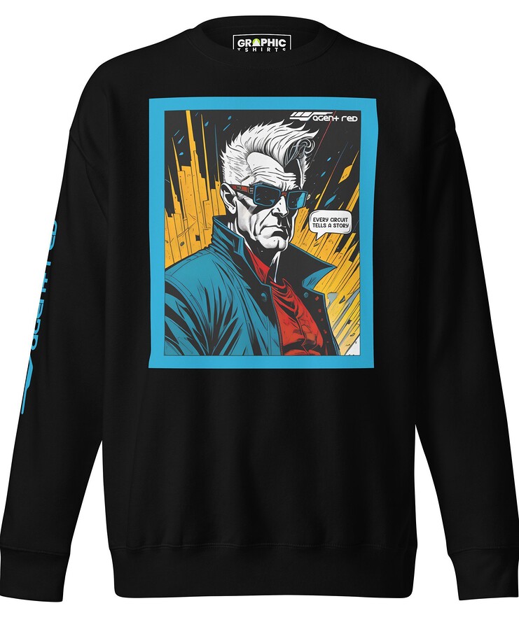 Unisex Premium Sweatshirt - Agent Red Cyberpunk Series v.57 | Sweatshirt | Buy Online | GRAPHIC T-SHIRTS