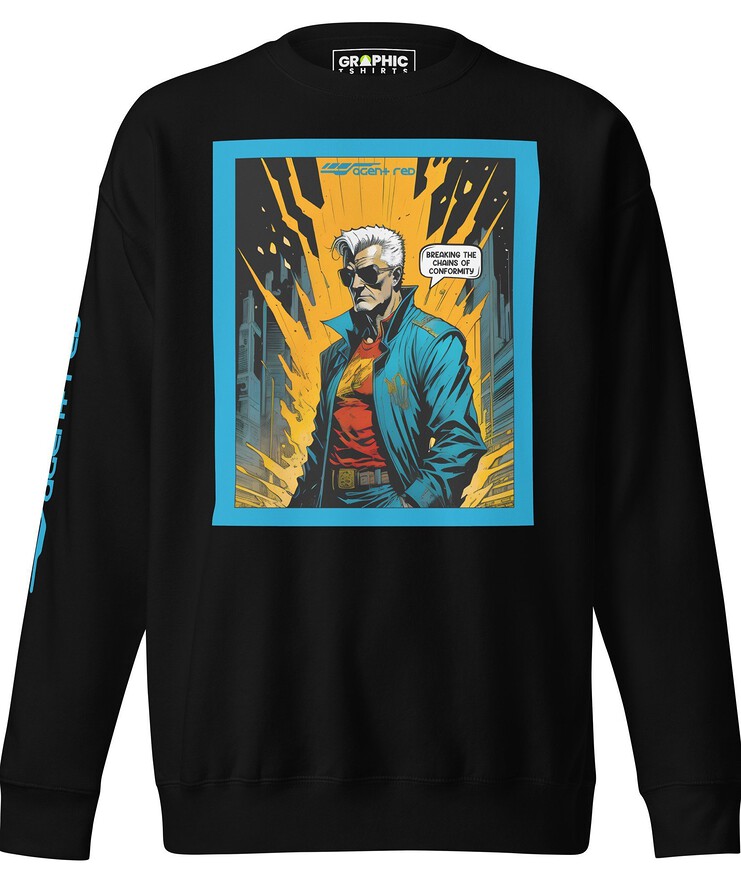 Unisex Premium Sweatshirt - Agent Red Cyberpunk Series v.56 | Sweatshirt | Buy Online | GRAPHIC T-SHIRTS