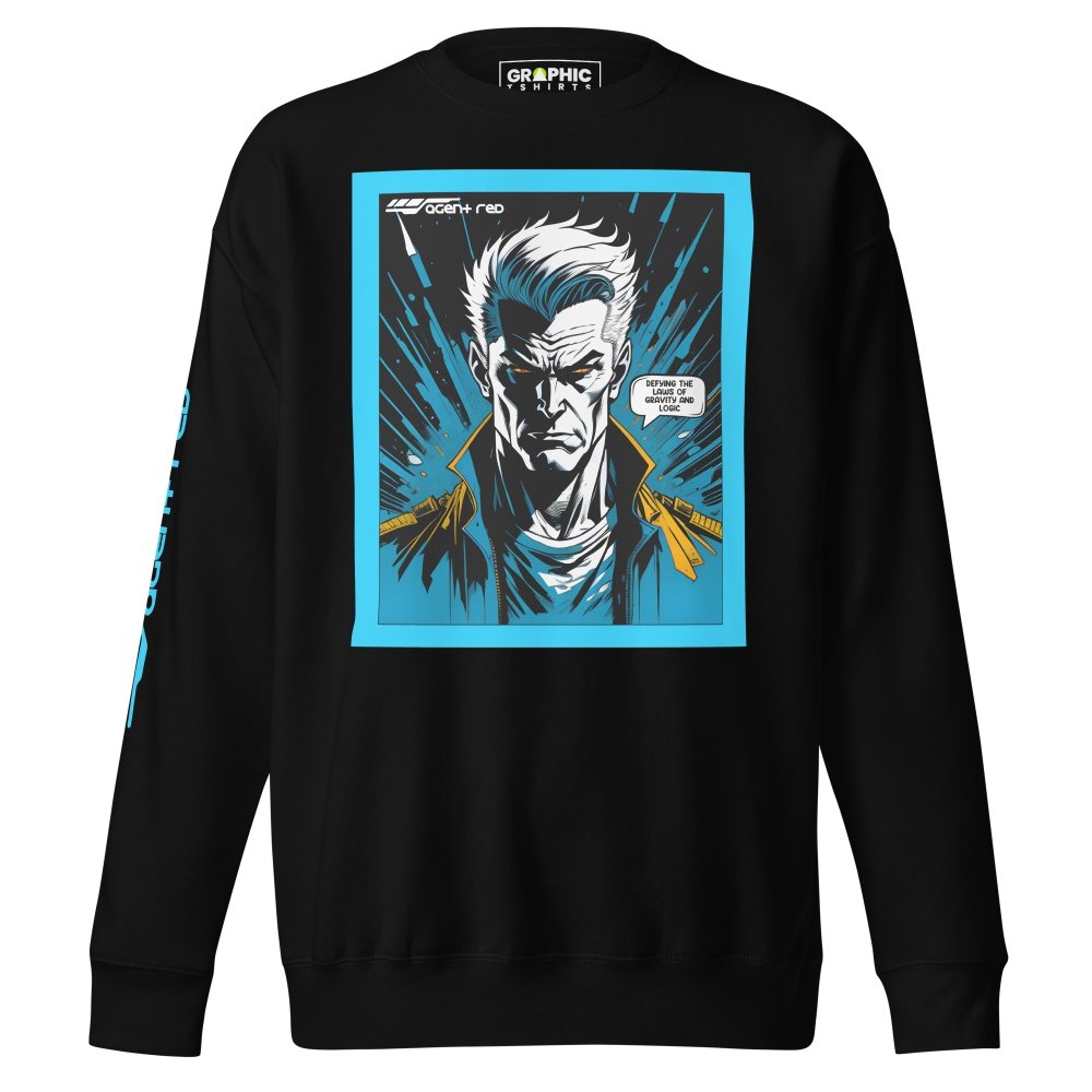 Unisex Premium Sweatshirt - Agent Red Cyberpunk Series v.55 — GRAPHIC T-SHIRTS