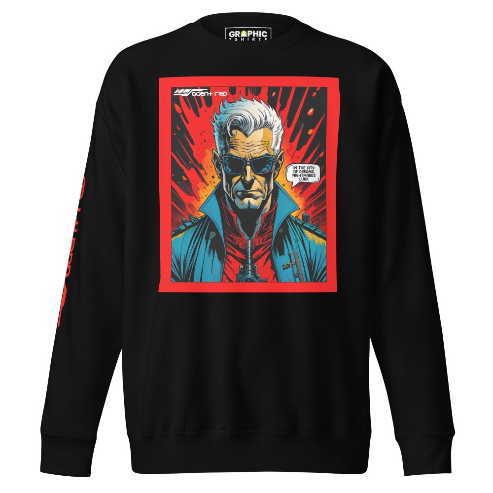 Unisex Premium Sweatshirt - Agent Red Cyberpunk Series v.54 — GRAPHIC T-SHIRTS