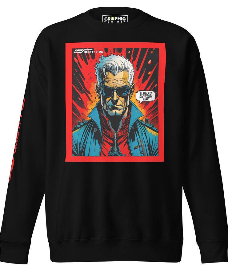 Unisex Premium Sweatshirt - Agent Red Cyberpunk Series v.54 | Sweatshirt | Buy Online | GRAPHIC T-SHIRTS