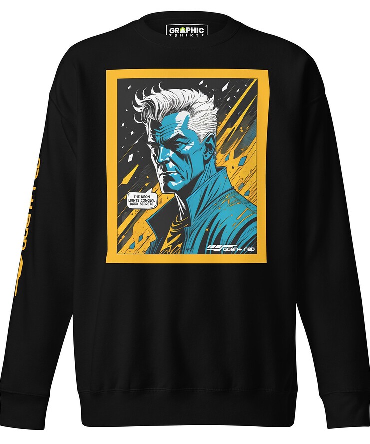 Unisex Premium Sweatshirt - Agent Red Cyberpunk Series v.49 | Sweatshirt | Buy Online | GRAPHIC T-SHIRTS