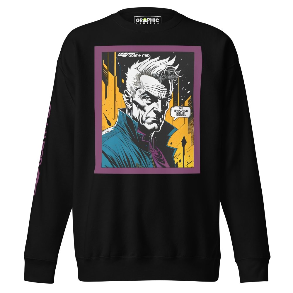 Unisex Premium Sweatshirt - Agent Red Cyberpunk Series v.48 — GRAPHIC T-SHIRTS