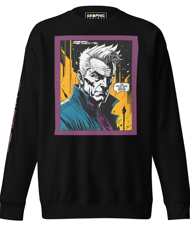 Unisex Premium Sweatshirt - Agent Red Cyberpunk Series v.48 | Sweatshirt | Buy Online | GRAPHIC T-SHIRTS