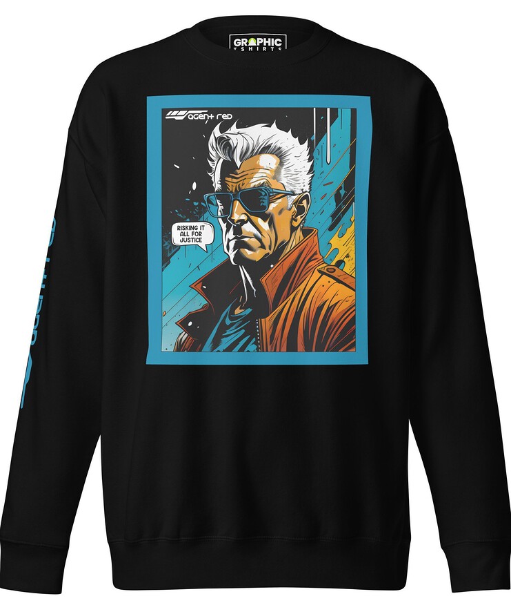 Unisex Premium Sweatshirt - Agent Red Cyberpunk Series v.47 | Sweatshirt | Buy Online | GRAPHIC T-SHIRTS