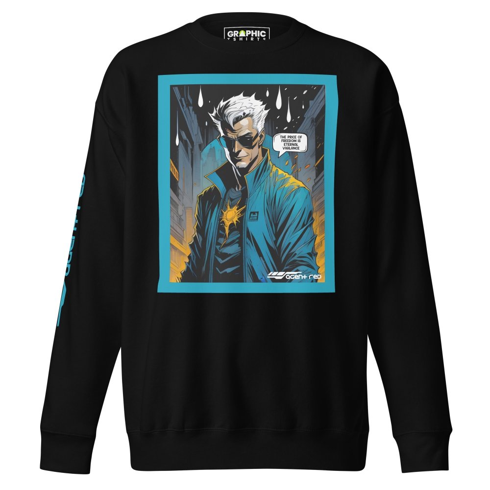 Unisex Premium Sweatshirt - Agent Red Cyberpunk Series v.46 — GRAPHIC T-SHIRTS