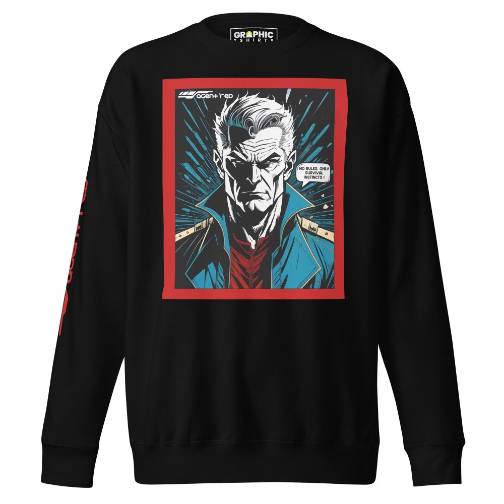 Unisex Premium Sweatshirt - Agent Red Cyberpunk Series v.45 — GRAPHIC T-SHIRTS