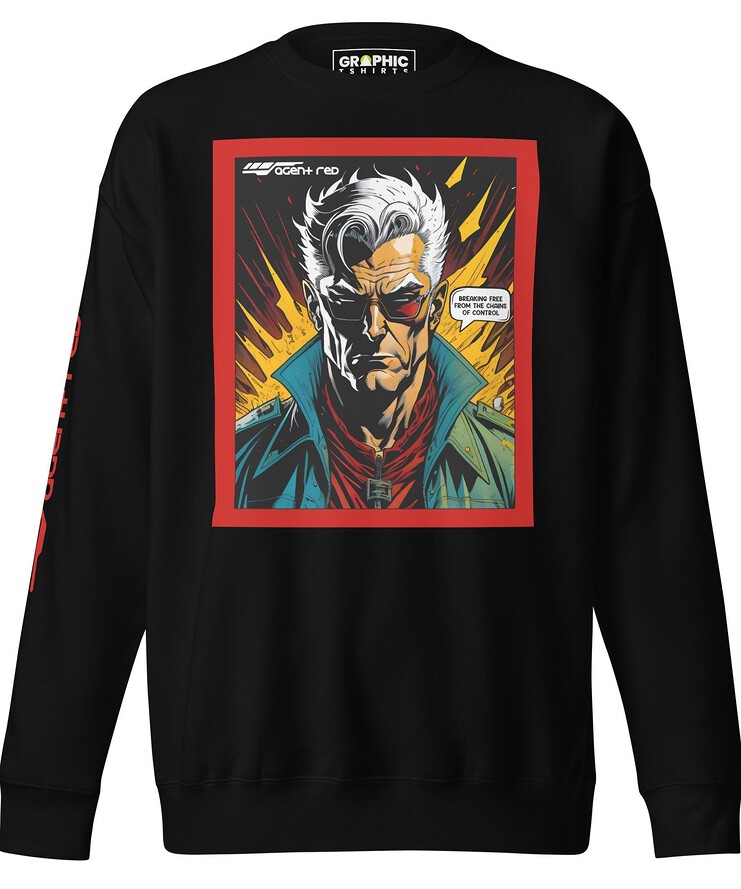 Unisex Premium Sweatshirt - Agent Red Cyberpunk Series v.43 | Sweatshirt | Buy Online | GRAPHIC T-SHIRTS