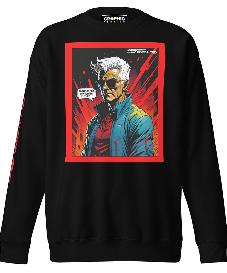 Unisex Premium Sweatshirt - Agent Red Cyberpunk Series v.40 | Sweatshirt | Buy Online | GRAPHIC T-SHIRTS