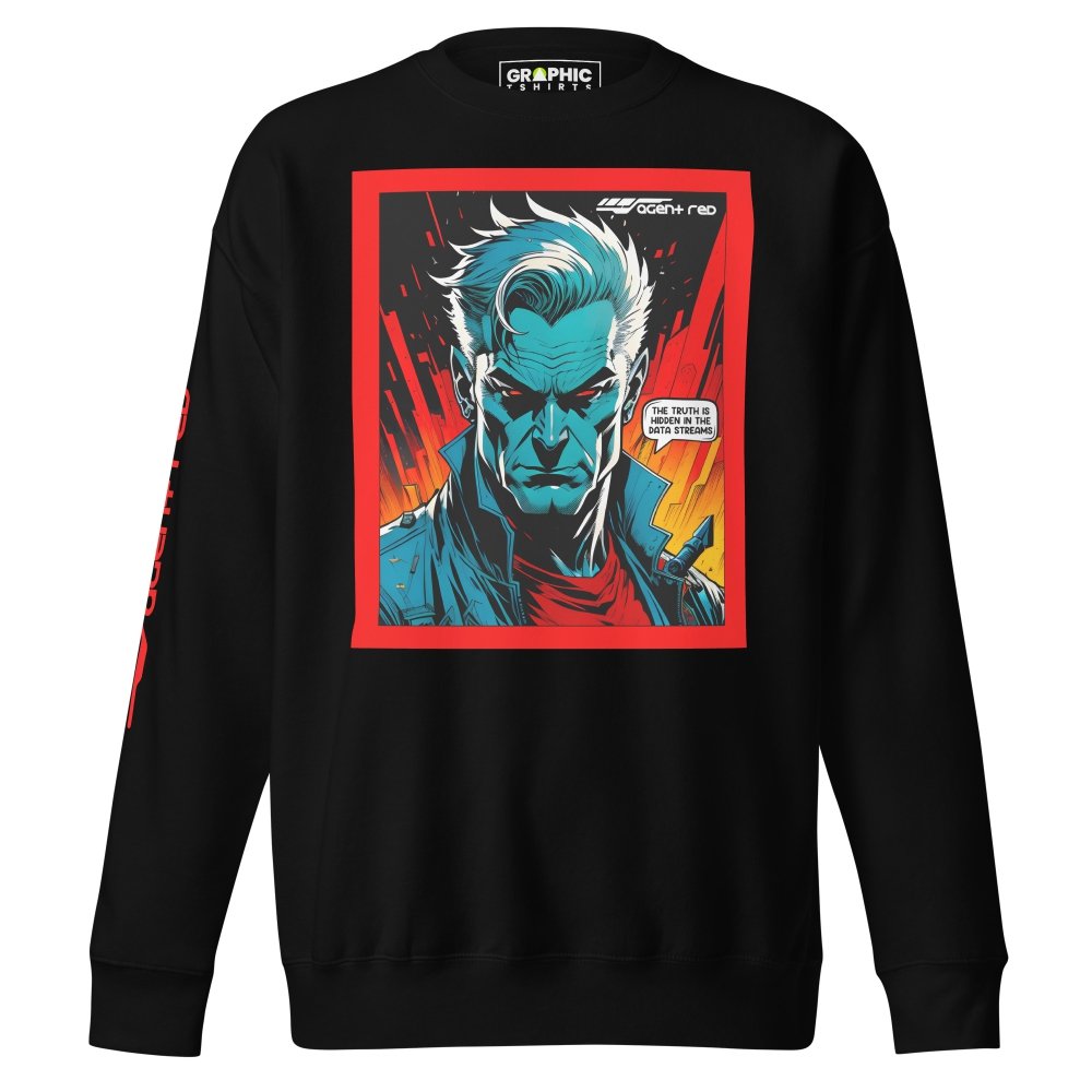 Unisex Premium Sweatshirt - Agent Red Cyberpunk Series v.37 — GRAPHIC T-SHIRTS