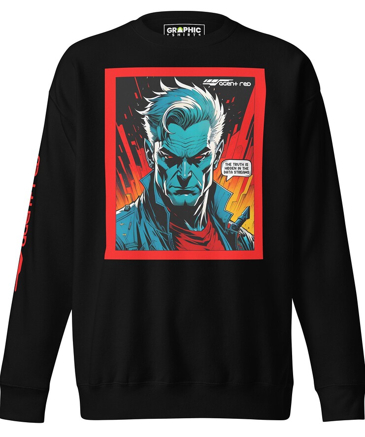 Unisex Premium Sweatshirt - Agent Red Cyberpunk Series v.37 | Sweatshirt | Buy Online | GRAPHIC T-SHIRTS