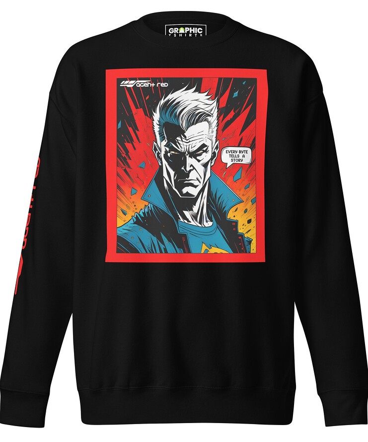 Unisex Premium Sweatshirt - Agent Red Cyberpunk Series v.36 | Sweatshirt | Buy Online | GRAPHIC T-SHIRTS