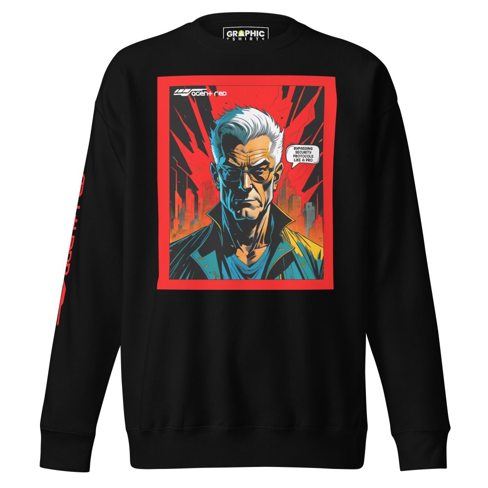 Unisex Premium Sweatshirt - Agent Red Cyberpunk Series v.35 — GRAPHIC T-SHIRTS