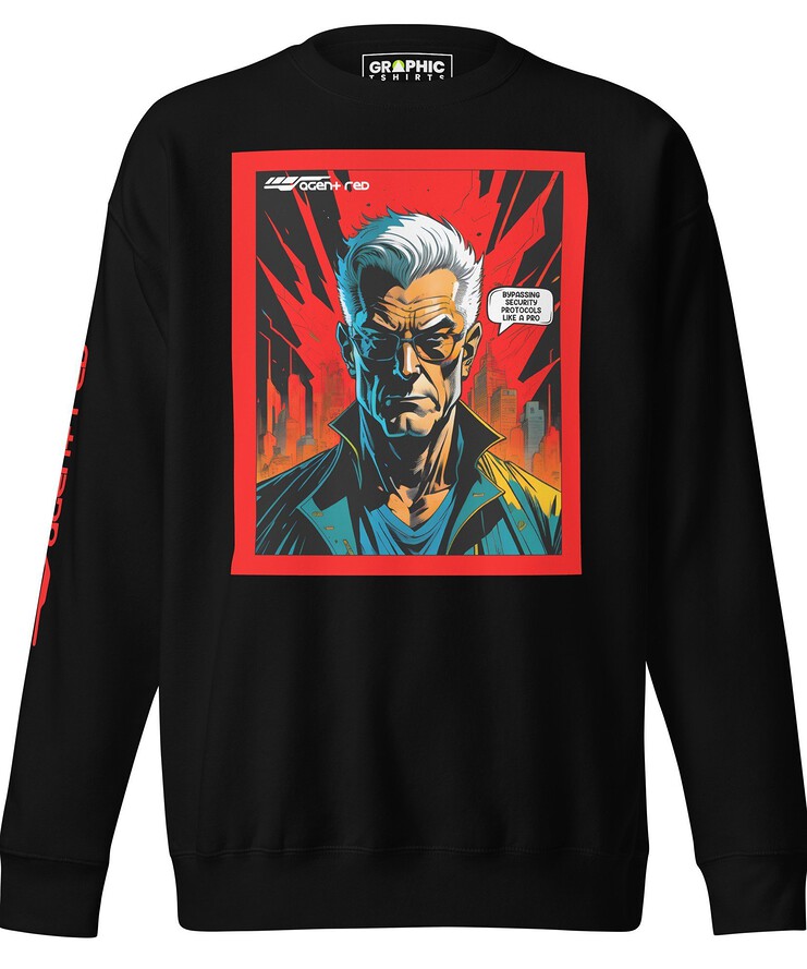 Unisex Premium Sweatshirt - Agent Red Cyberpunk Series v.35 | Sweatshirt | Buy Online | GRAPHIC T-SHIRTS
