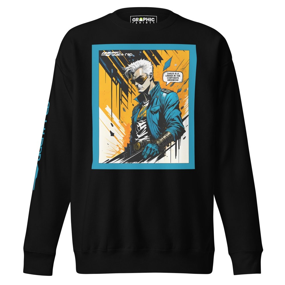 Unisex Premium Sweatshirt - Agent Red Cyberpunk Series v.34 — GRAPHIC T-SHIRTS