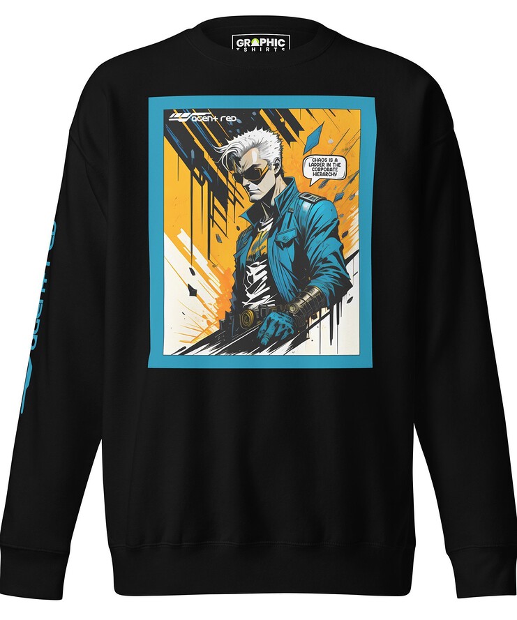 Unisex Premium Sweatshirt - Agent Red Cyberpunk Series v.34 | Sweatshirt | Buy Online | GRAPHIC T-SHIRTS