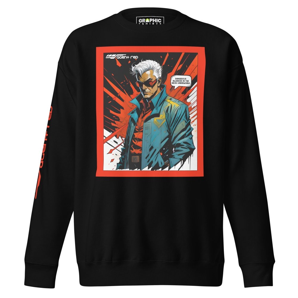 Unisex Premium Sweatshirt - Agent Red Cyberpunk Series v.33 — GRAPHIC T-SHIRTS