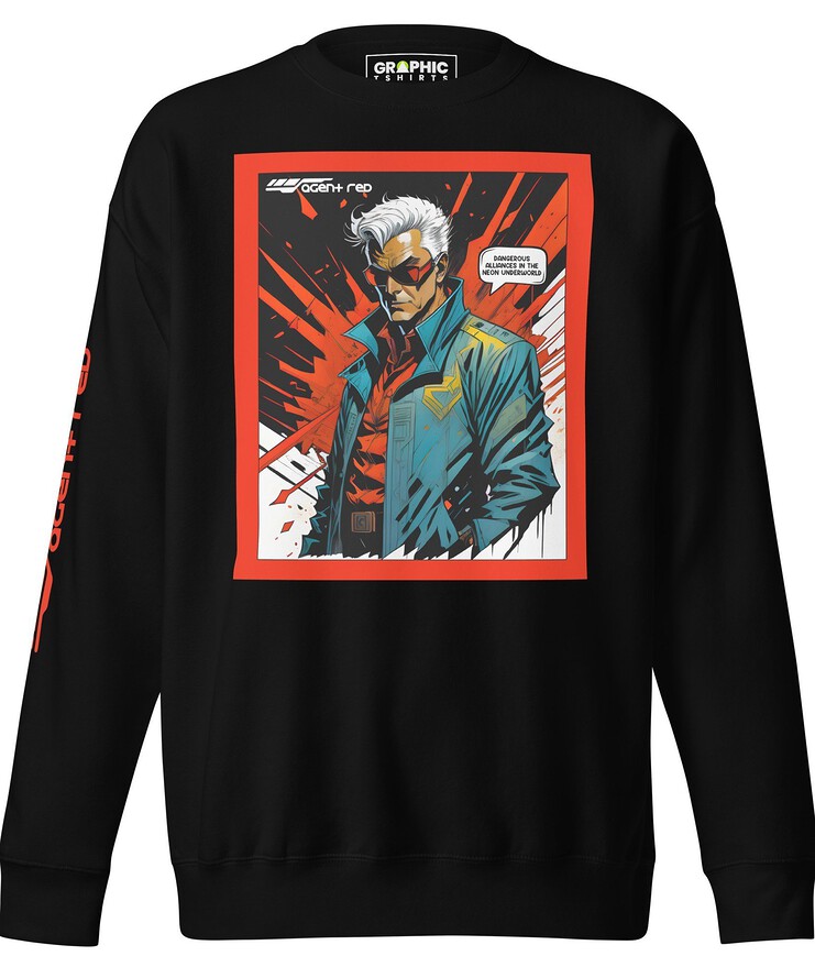 Unisex Premium Sweatshirt - Agent Red Cyberpunk Series v.33 | Sweatshirt | Buy Online | GRAPHIC T-SHIRTS