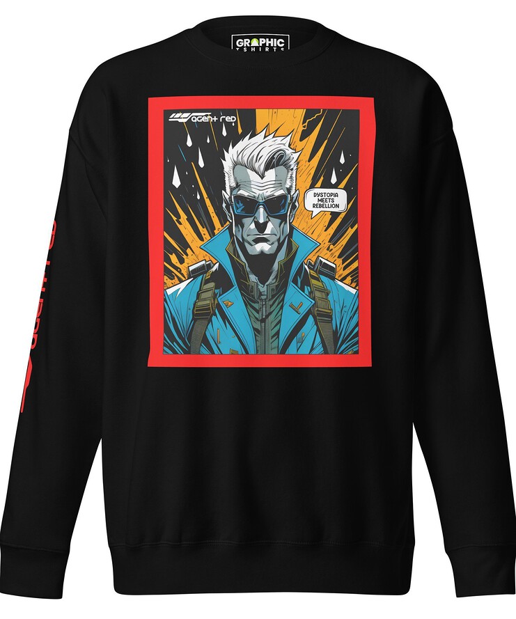 Unisex Premium Sweatshirt - Agent Red Cyberpunk Series v.32 | Sweatshirt | Buy Online | GRAPHIC T-SHIRTS