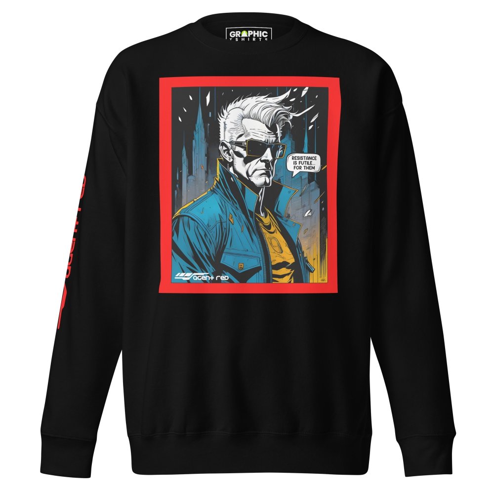 Unisex Premium Sweatshirt - Agent Red Cyberpunk Series v.31 — GRAPHIC T-SHIRTS