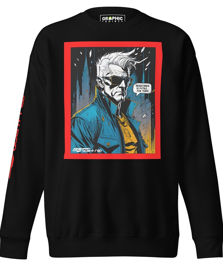 Unisex Premium Sweatshirt - Agent Red Cyberpunk Series v.31 | Sweatshirt | Buy Online | GRAPHIC T-SHIRTS