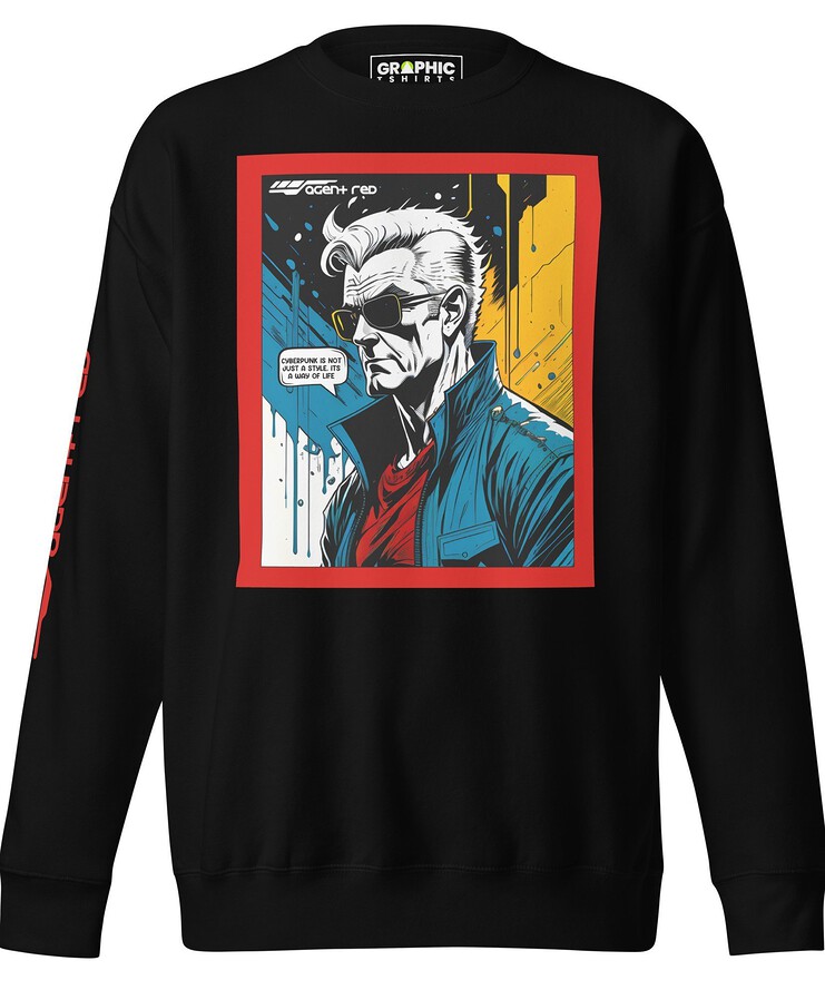 Unisex Premium Sweatshirt - Agent Red Cyberpunk Series v.29 | Sweatshirt | Buy Online | GRAPHIC T-SHIRTS