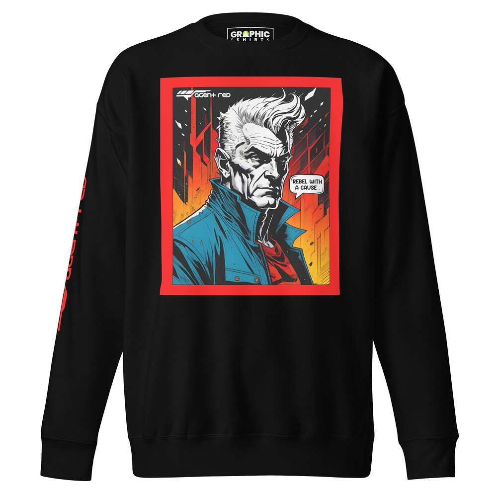 Unisex Premium Sweatshirt - Agent Red Cyberpunk Series v.28 — GRAPHIC T-SHIRTS