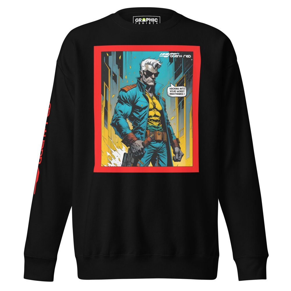 Unisex Premium Sweatshirt - Agent Red Cyberpunk Series v.27 — GRAPHIC T-SHIRTS