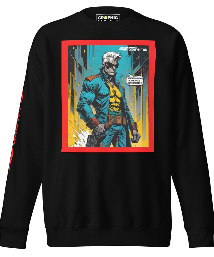 Unisex Premium Sweatshirt - Agent Red Cyberpunk Series v.27 | Sweatshirt | Buy Online | GRAPHIC T-SHIRTS