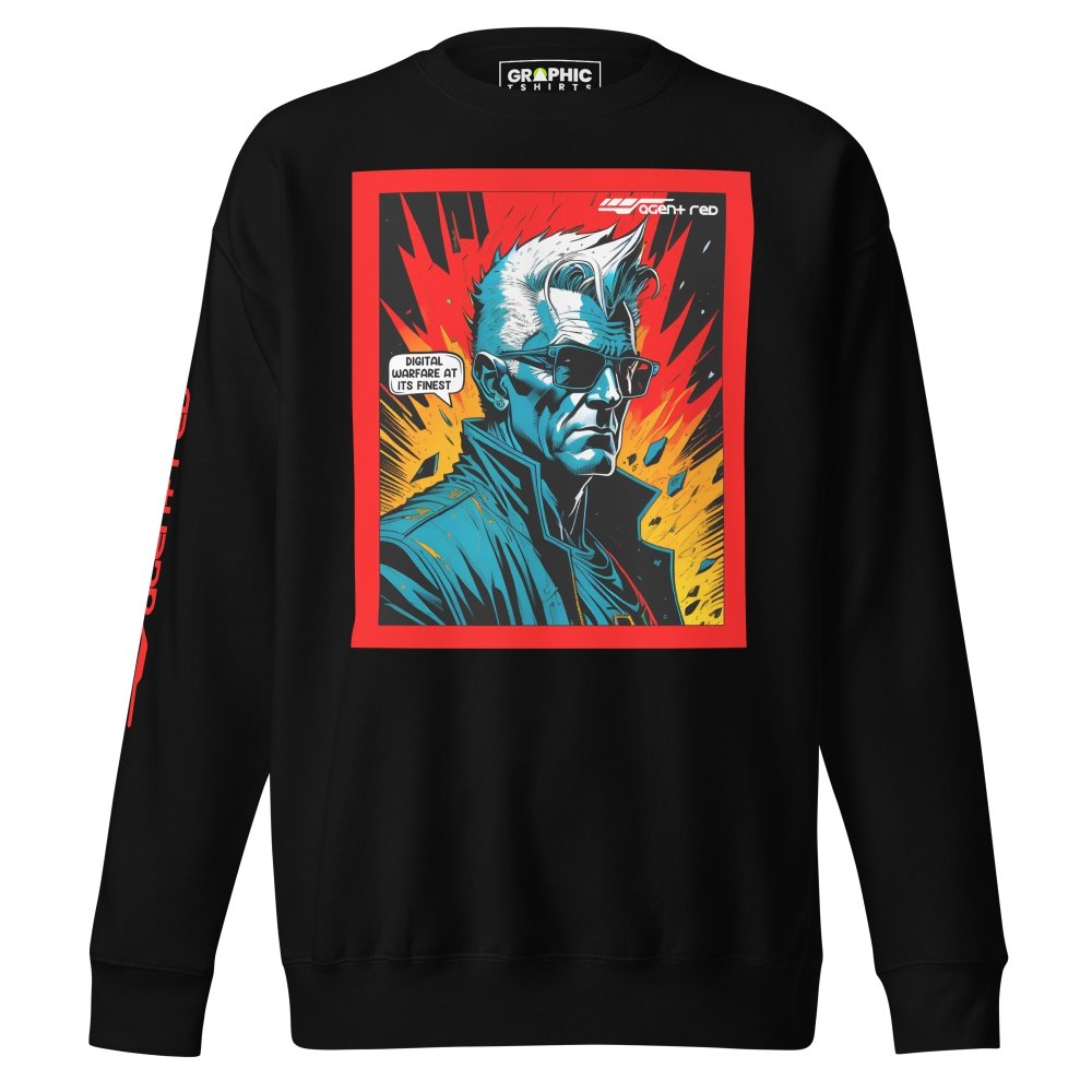 Unisex Premium Sweatshirt - Agent Red Cyberpunk Series v.26 — GRAPHIC T-SHIRTS