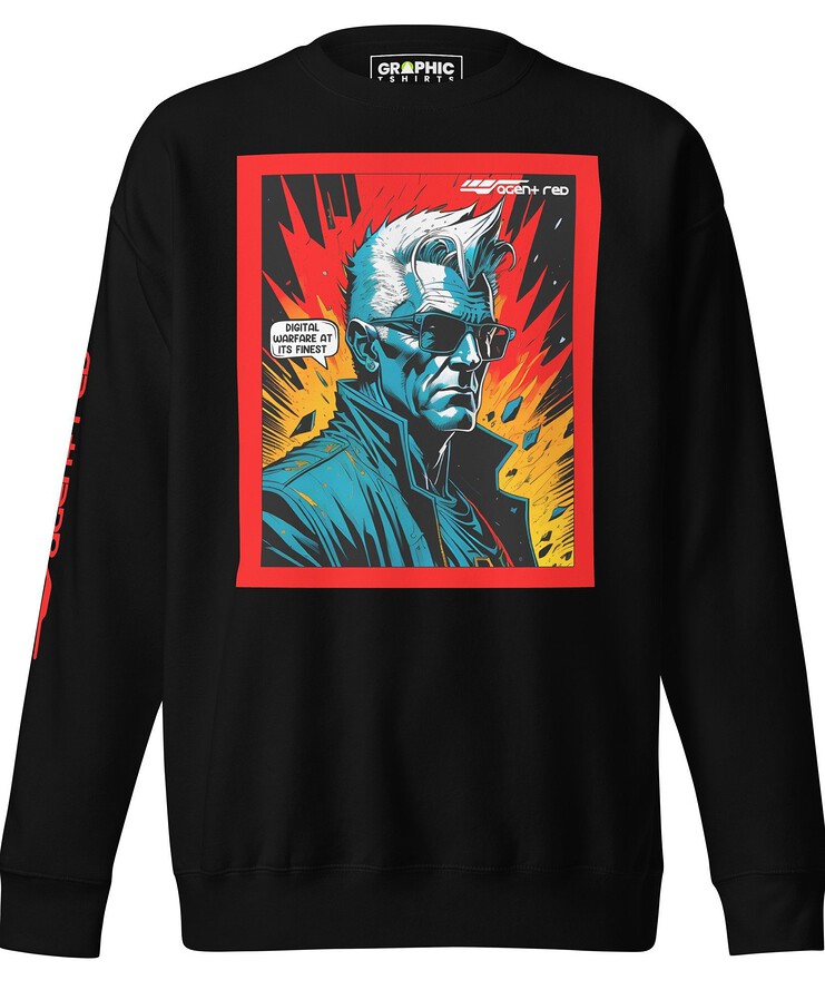 Unisex Premium Sweatshirt - Agent Red Cyberpunk Series v.26 | Sweatshirt | Buy Online | GRAPHIC T-SHIRTS