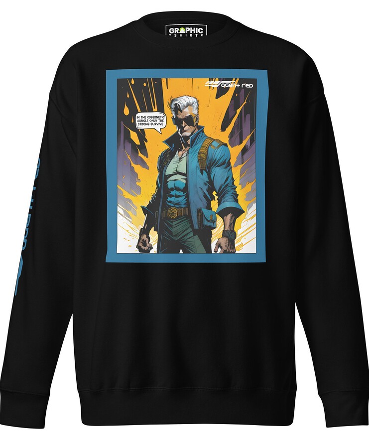 Unisex Premium Sweatshirt - Agent Red Cyberpunk Series v.25 | Sweatshirt | Buy Online | GRAPHIC T-SHIRTS