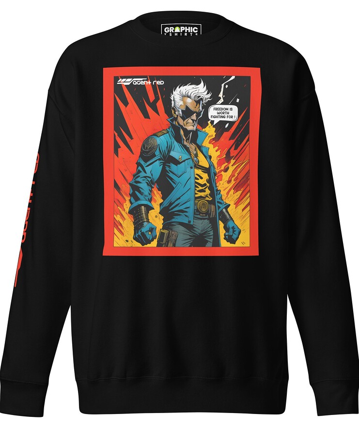 Unisex Premium Sweatshirt - Agent Red Cyberpunk Series v.24 | Sweatshirt | Buy Online | GRAPHIC T-SHIRTS