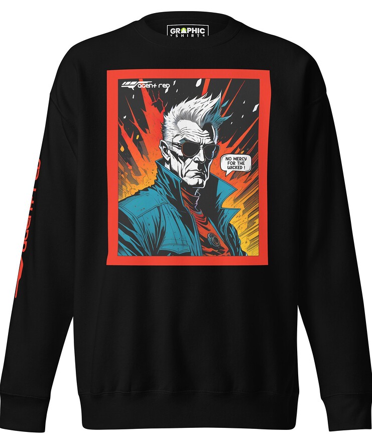 Unisex Premium Sweatshirt - Agent Red Cyberpunk Series v.23 | Sweatshirt | Buy Online | GRAPHIC T-SHIRTS