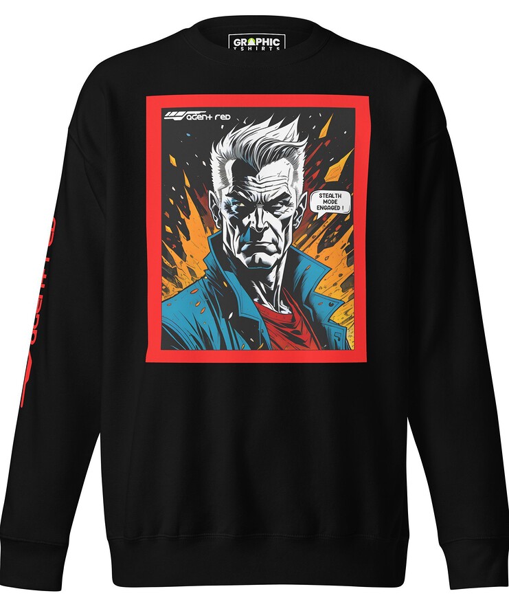Unisex Premium Sweatshirt - Agent Red Cyberpunk Series v.22 | Sweatshirt | Buy Online | GRAPHIC T-SHIRTS