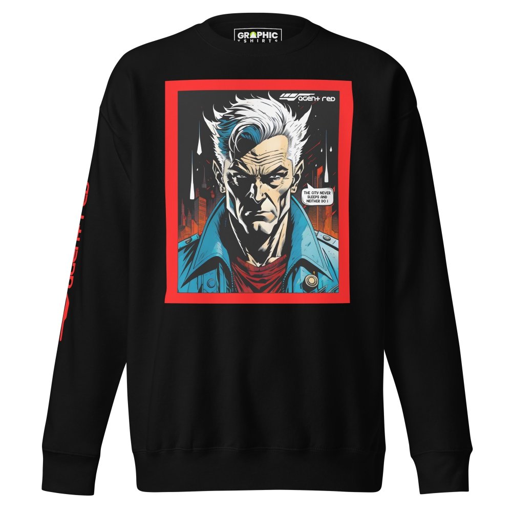 Unisex Premium Sweatshirt - Agent Red Cyberpunk Series v.19 — GRAPHIC T-SHIRTS