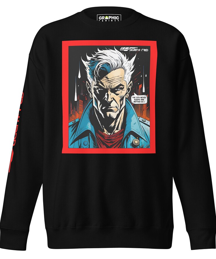 Unisex Premium Sweatshirt - Agent Red Cyberpunk Series v.19 | Sweatshirt | Buy Online | GRAPHIC T-SHIRTS
