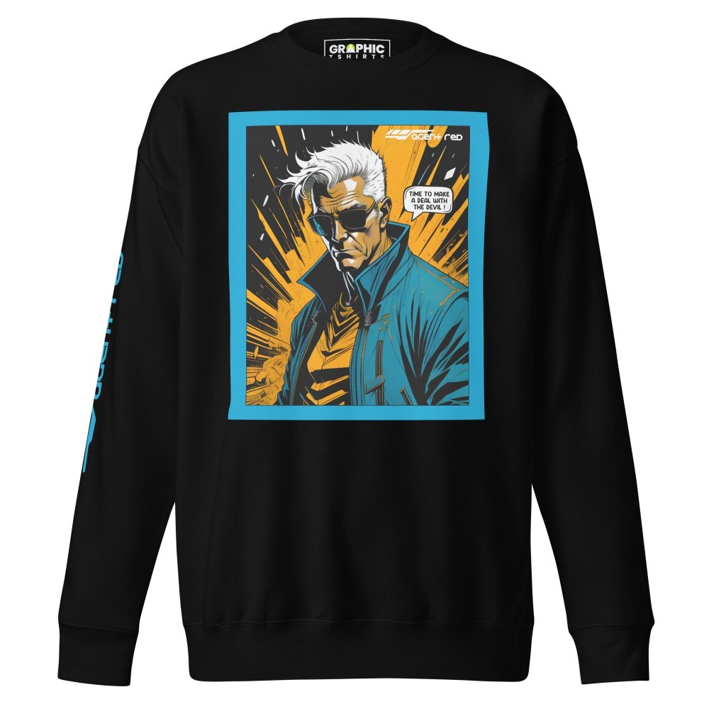 Unisex Premium Sweatshirt - Agent Red Cyberpunk Series v.17 — GRAPHIC T-SHIRTS