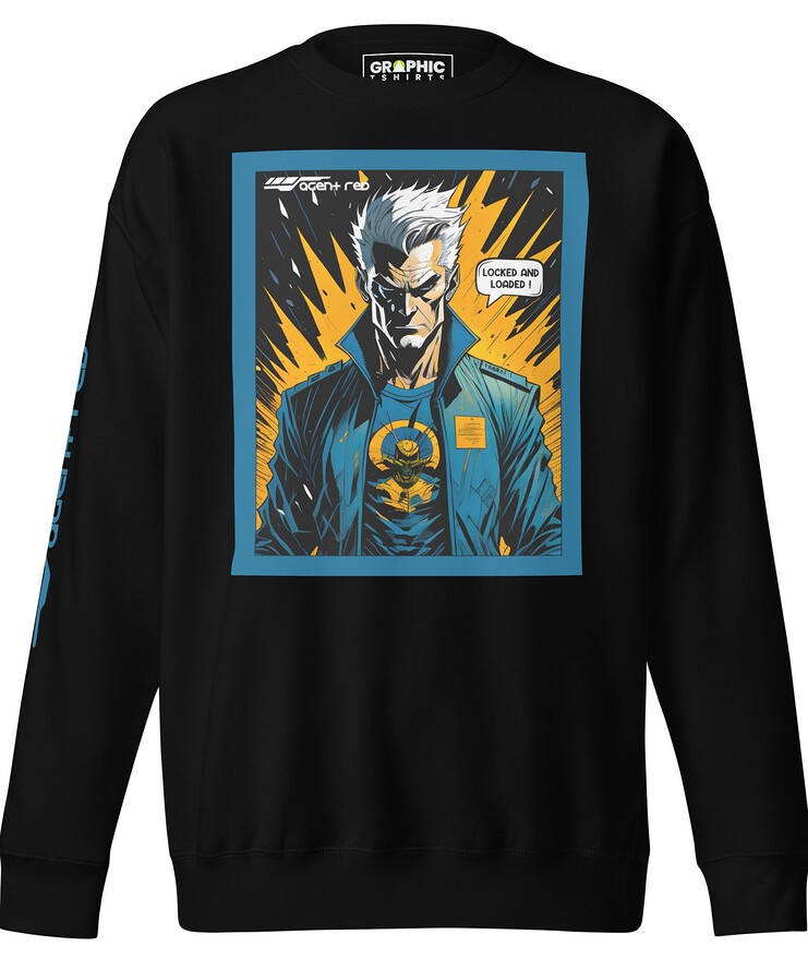 Unisex Premium Sweatshirt - Agent Red Cyberpunk Series v.16 | Sweatshirt | Buy Online | GRAPHIC T-SHIRTS