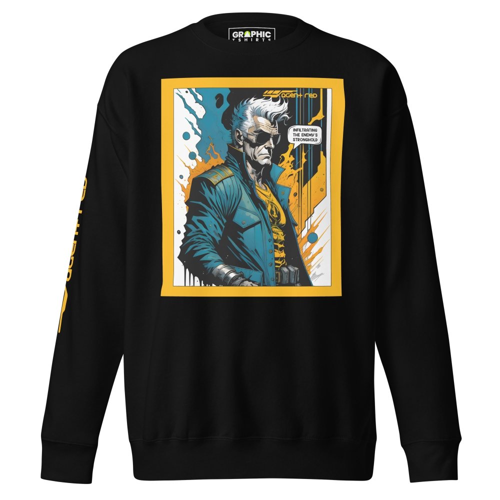Unisex Premium Sweatshirt - Agent Red Cyberpunk Series v.15 — GRAPHIC T-SHIRTS