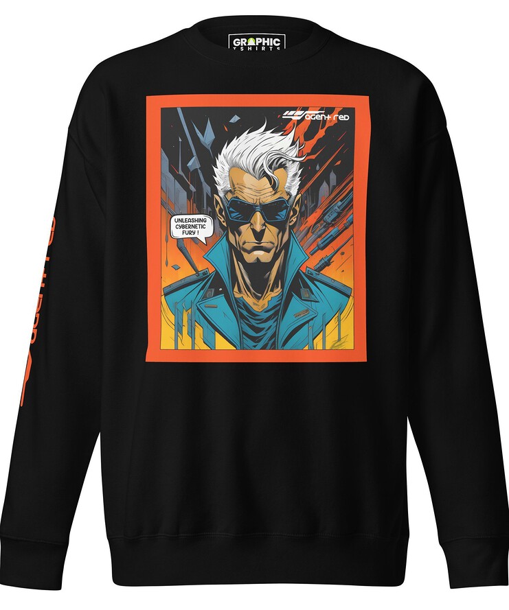 Unisex Premium Sweatshirt - Agent Red Cyberpunk Series v.13 | Sweatshirt | Buy Online | GRAPHIC T-SHIRTS